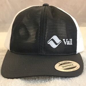 Yupoong for Vail, Colorado Adjustable Grey & White Mesh SnapBack Baseball Cap